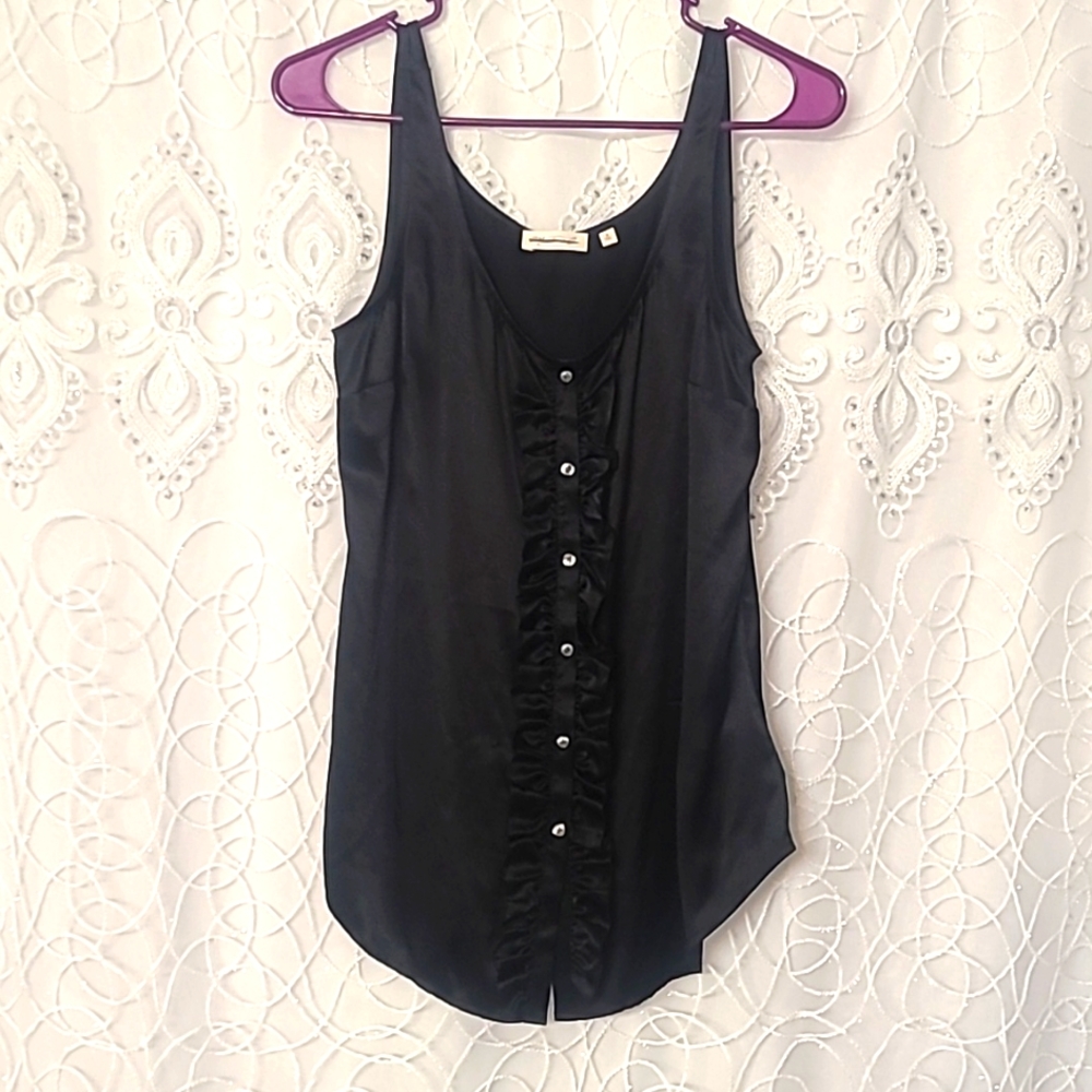 Martin + Osa Black 100% silk sleeveless blouse